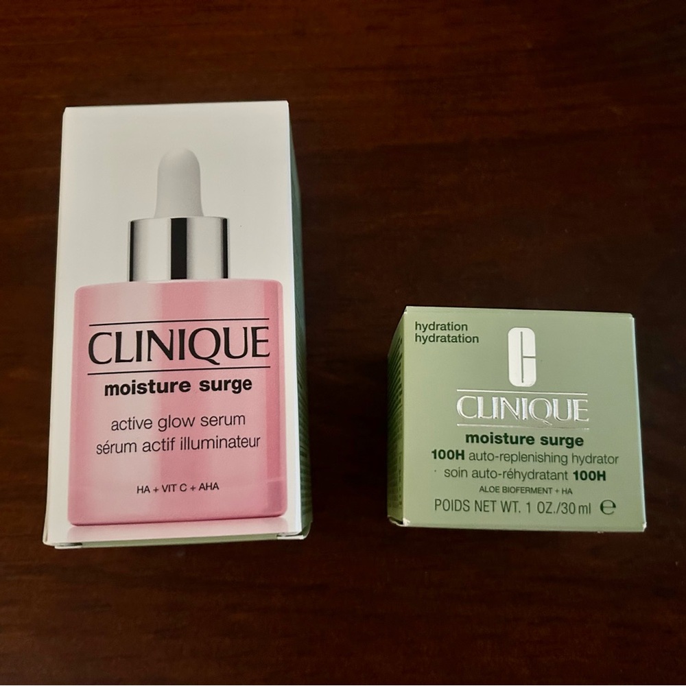 Clinique Moisture Surge Active Glow Serum & 100H Auto-Replenishing Hydrator Gel